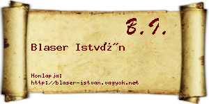 Blaser István névjegykártya